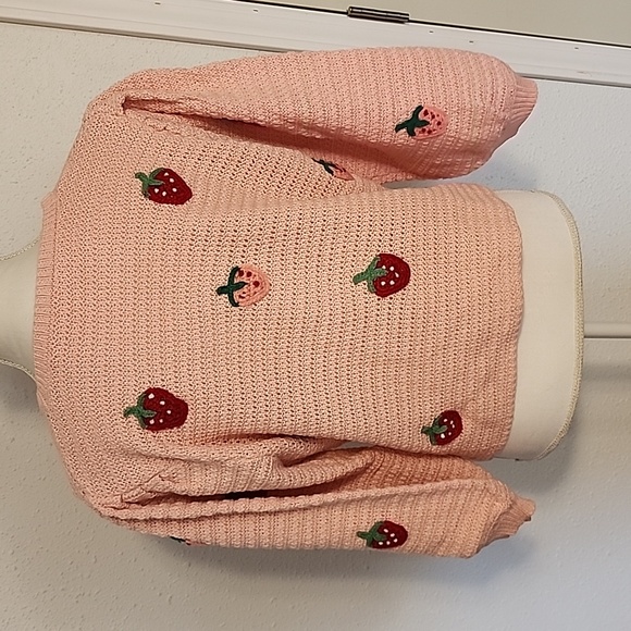 PUFF SLEEVE STRAWBERRY DETAIL SWEATER - Picture 4 of 4